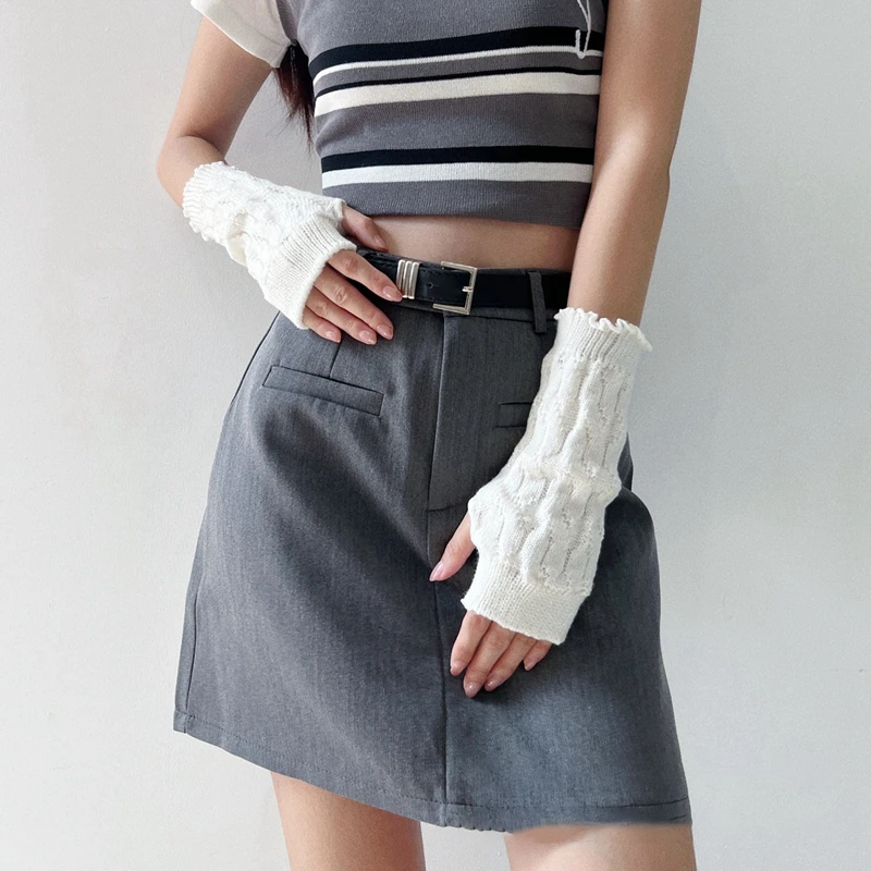 ють накладні нігті, білі підроблені знімні рукави для рук, манікюр, реквізит для фото, трикотажні рукавички з відкритими пальцями, аксесуари для дизайну нігтів