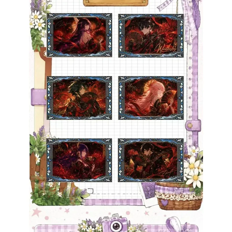 Genshin Impact Furina Yae Miko Keqing Si‑Ming Vol 3 A6 Acrylic Boards Character Collectible Cards Trendy Toys Birthday Gifts