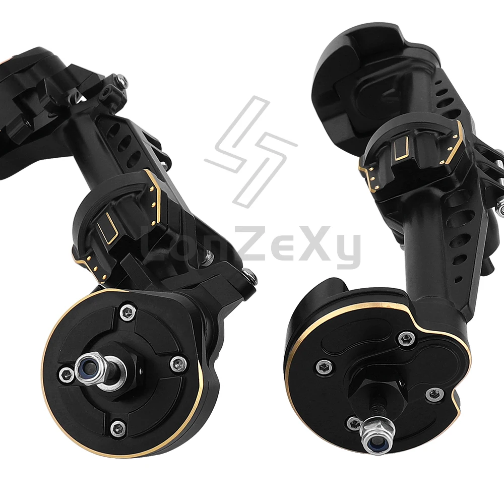 Upgraded Heavy Duty Brass + Metal Front Rear Portal Axles for 1/10 RC Crawler Car Axial SCX10 III AXI03007 Wrangler JL AR45 Part