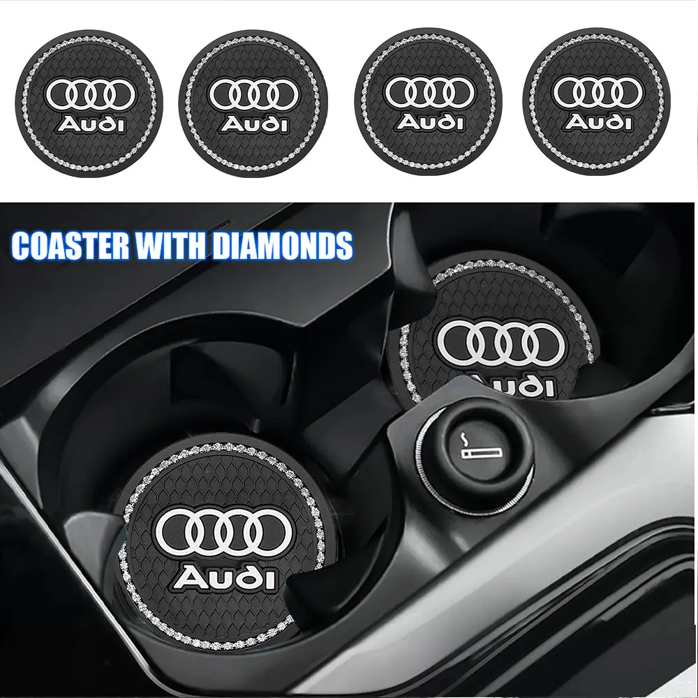 

1/2 шт. алмазная автомобильная подставка для чашки с водой, нескользящий держатель для бутылки, противоскользящий коврик для салона автомобиля для Audi S A4 B5 B6 B7 B8 B9 A1 A3 A6