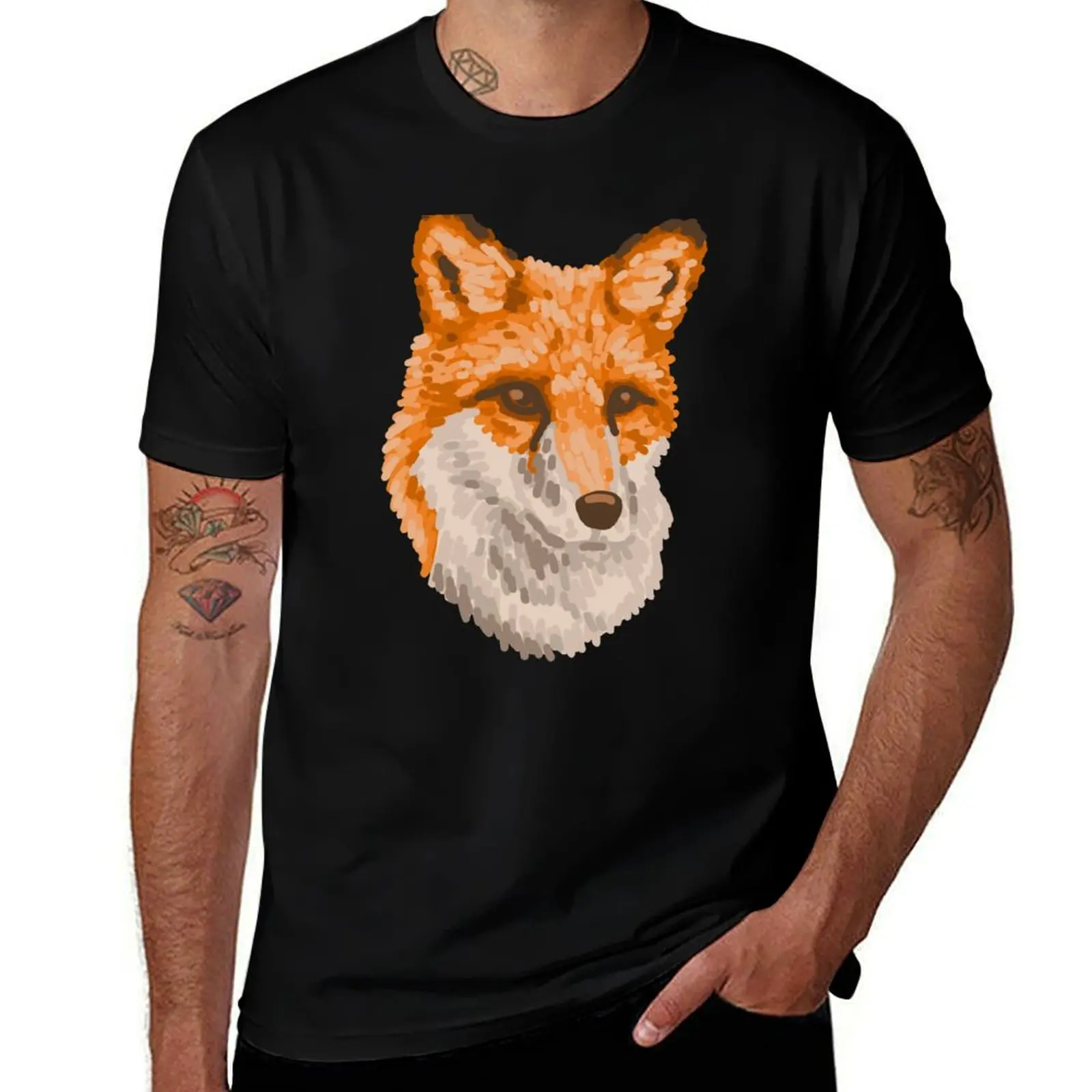 

Футболка с рисунком лисы, футболка для мужчин, футболки с рисунком для мужчин, мужская футболка, футболка