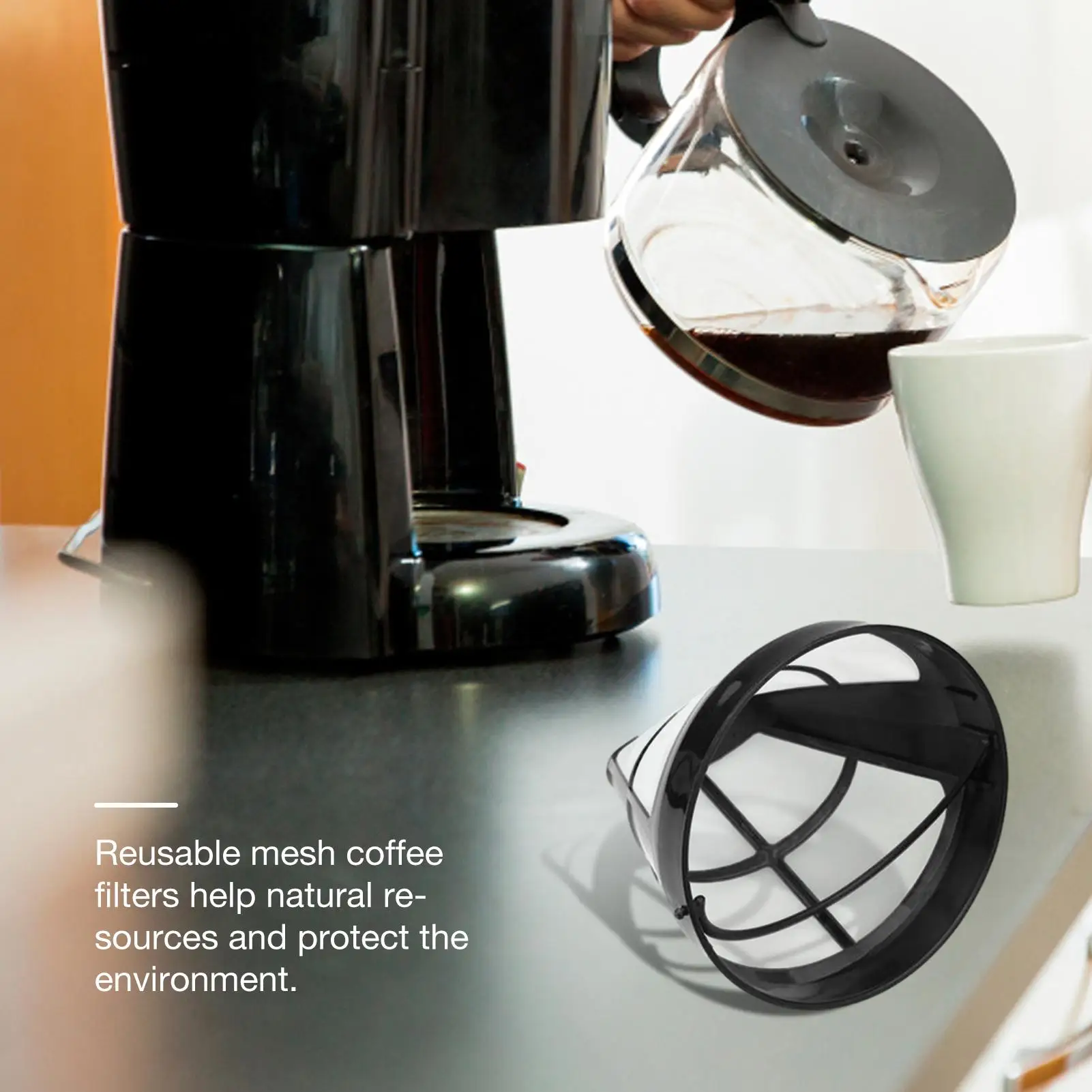 Strainer Mesh Brewer Tool Coffee Filter Coffee Maker Accessories Refillable Basket Cup Style Kitchen Gadget Coffee Machine