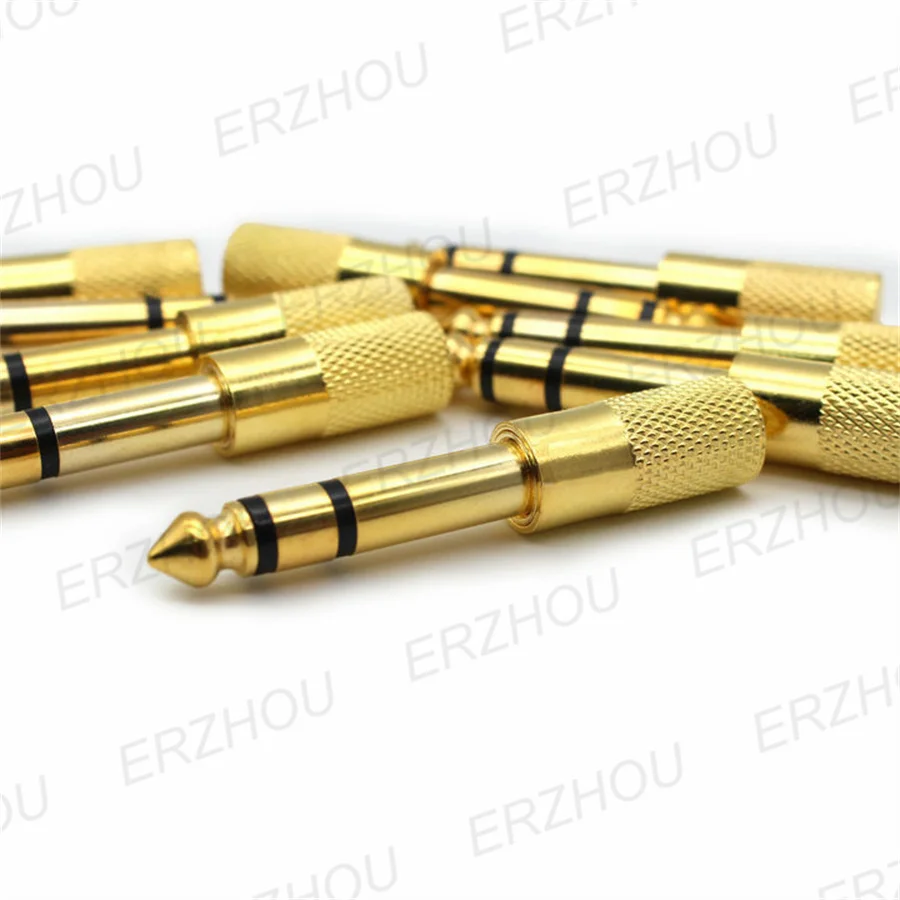 10PCS Hifi 1/4 Inch 6.35mm Male to 3.5mm Female Stereo Headphone Audio Adapter Amplifier Mixer Guitar 6.35 to 3.5 Converter