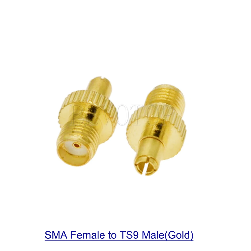 2Pcs/Lot SMA to TS9/CRC9 50 Ohm Straight RF Coaxial Adapter Coax Connector Gold Plated/Nickel Plated