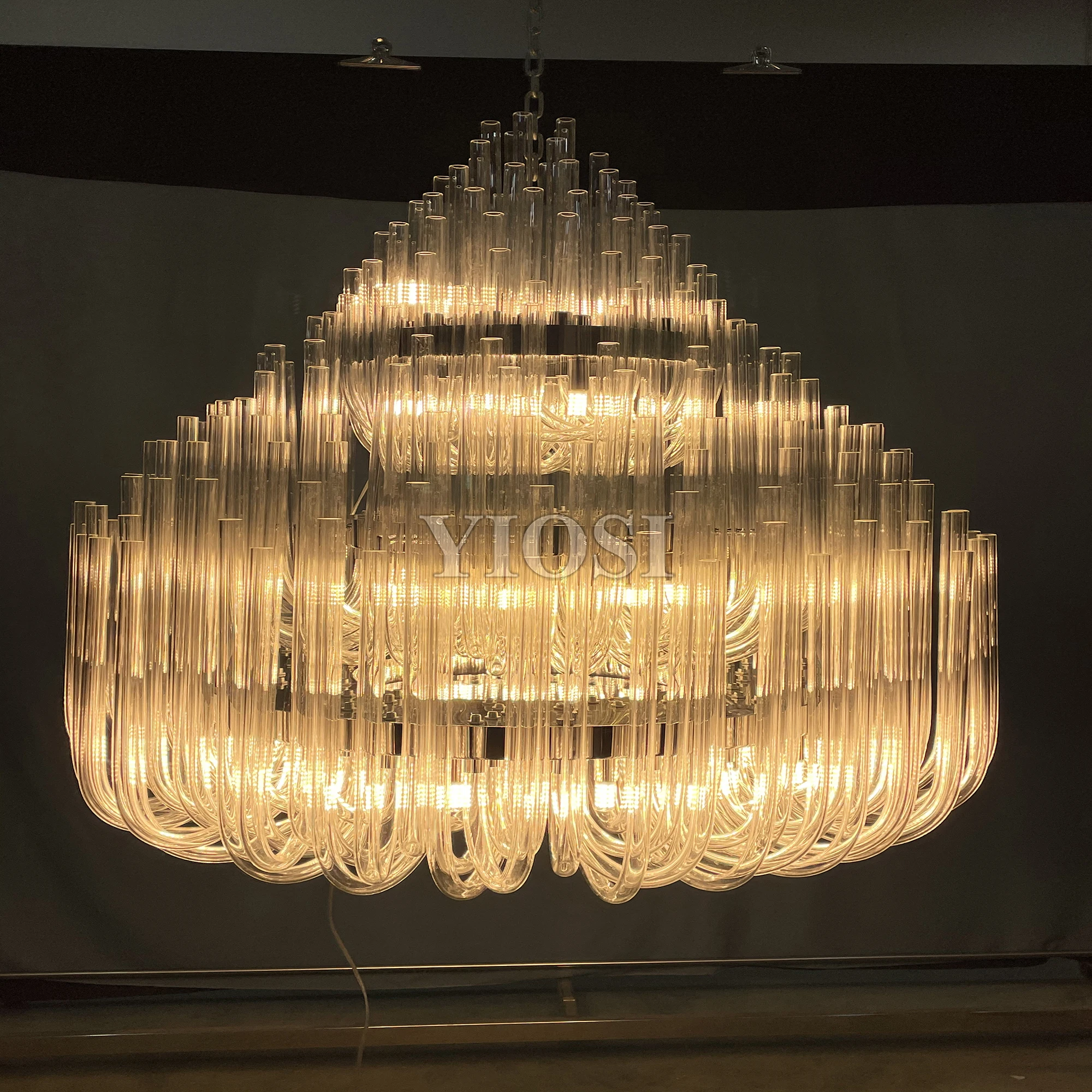 Modern aluminum chain ceiling chandelier pendant light industrial vintage tassel hanging lamp