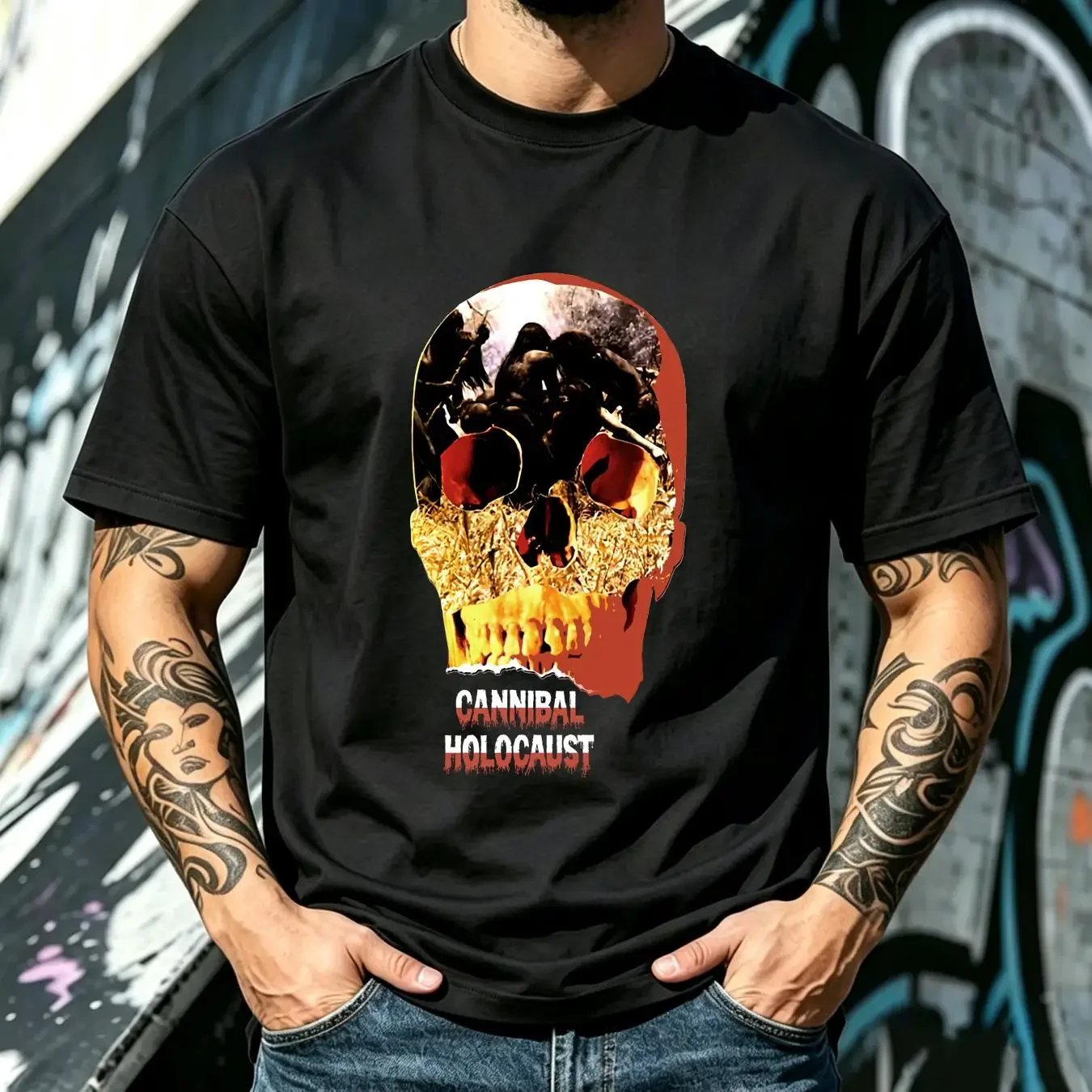 washed T Shirt Plan 9 Cannibal Holocaust NEW long or short sleeves vintage Washed Stretched Unisex Breathable