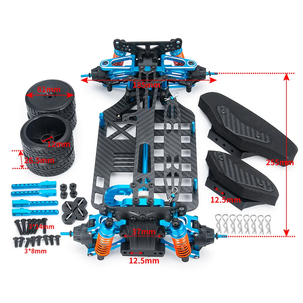 1/10 Carbon Fiber RC Frame Plastic Frame Chassis For 1/10 Chassis Frame TT02 RC Car Accessories Drift Racing Replacement Parts