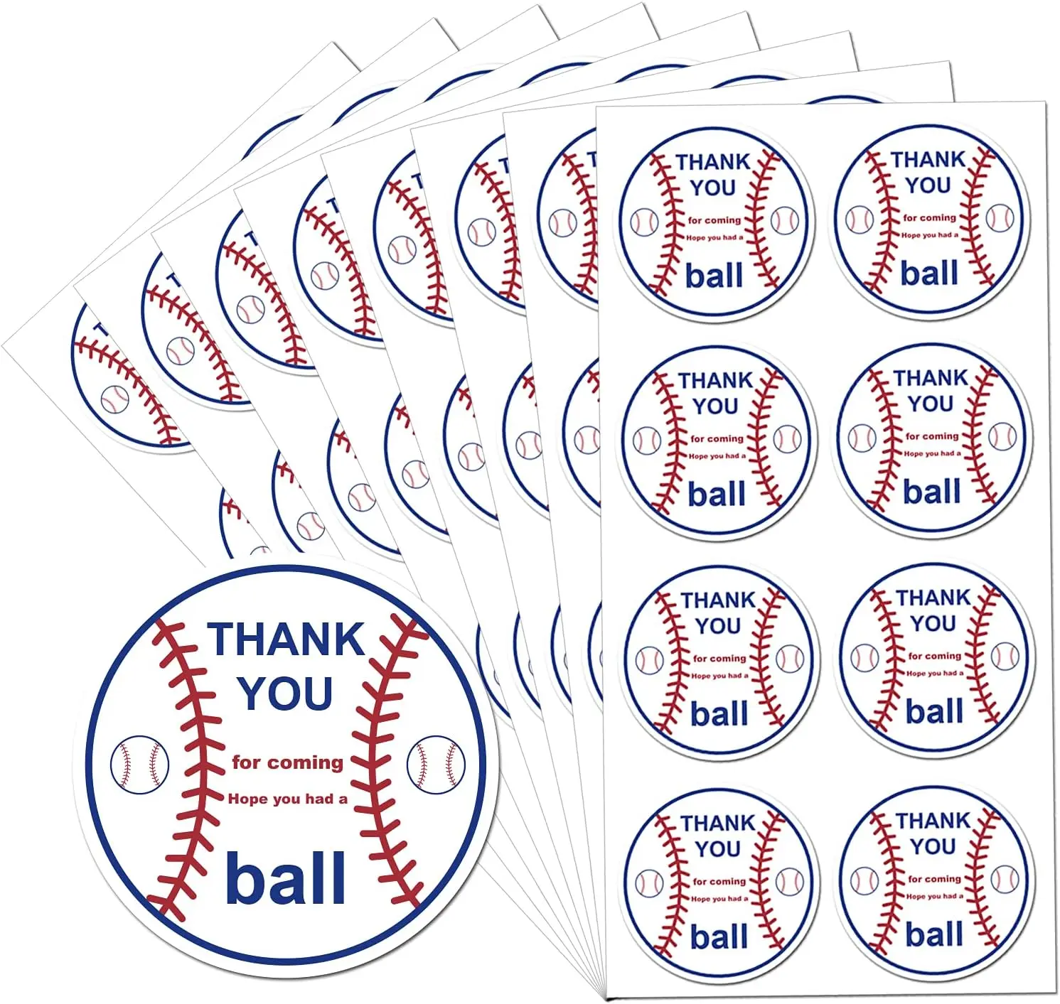 

2inch Baseball Thank You Stickers Baseball Birthday Party Favor Labels Baseball Themed Party for Envelope Seal Goodie Bag 120pcs