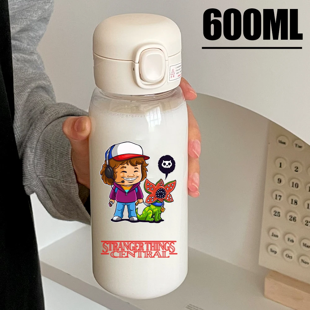 600ML Stranger Things Water Cup Joyce Byers Eleven Large Capacity Portable Transparent PcLeak Resistant Drinking Water Bottle