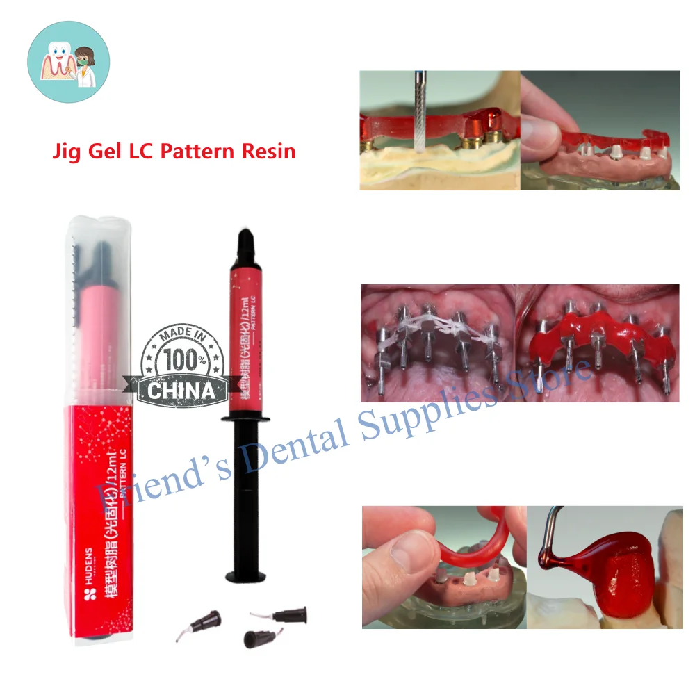 

Light-Cure Dental Jig-Gel Modeling Resin Composite, 12mL Syringe with 3 Tips, for Abutment and Bridge Implant Jig Stabilization