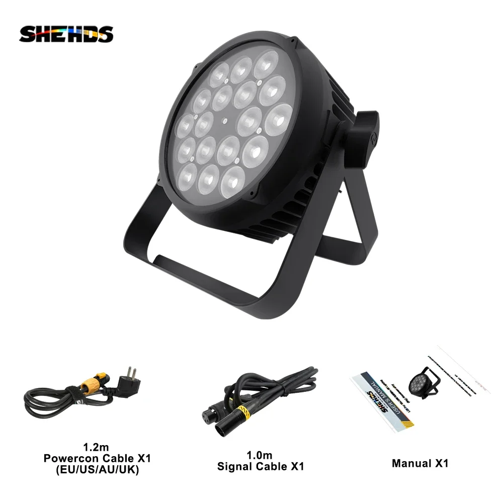 SHEHDS Waterproof 18x12W LED Par Light IP65 RGBWAUV 6in1 Lighting With RDM Wash For Stage DJ Disco Touch Screen Uniform Colour