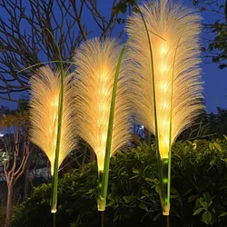 1-4 LED Solar Garden Lights Outdoor Waterproof Reed Light Solar Powered Lamp Christmas Yard Lawn Garden Decoration Path Lighting