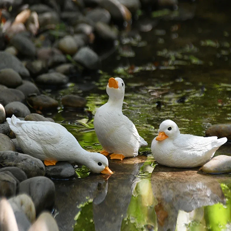 Duck ornament villa balcony garden water feature decoration courtyard drinking water micro landscape