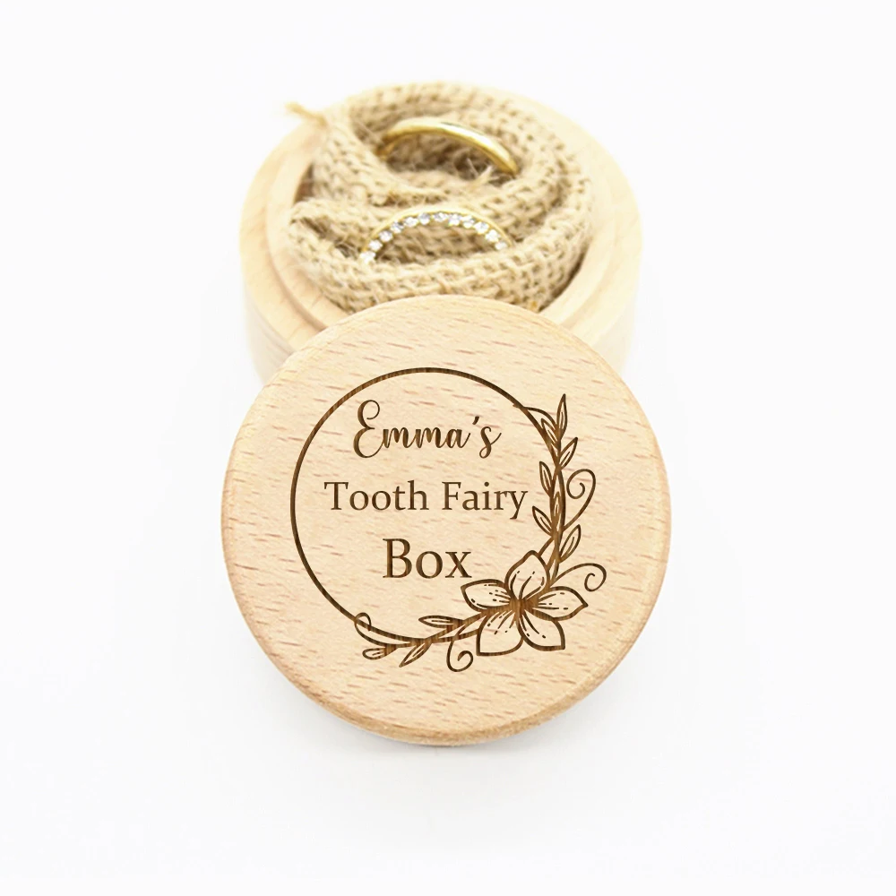 Personalised Baby Wooden Tooth Box Milk Teeth Storage Collect Teeth Umbilical Save Baby Shower Gifts Custom Name Keepsake Boxes