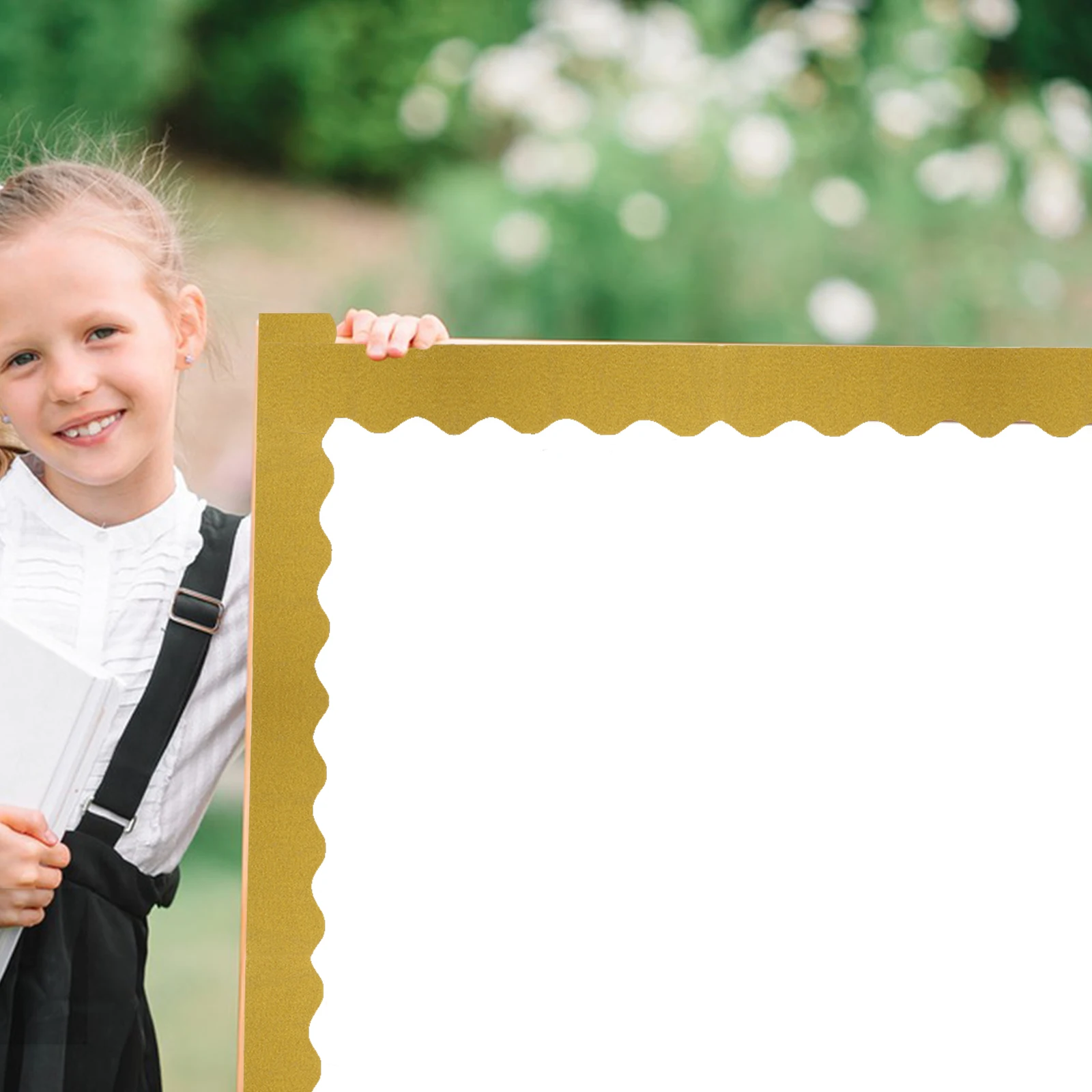 

4 Rolls 10m Announcement Board Borders Scallop Edge Decor Golden Silver Black Brown Classroom Art Teaching Tools