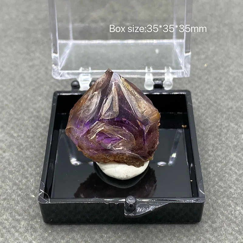 

100% Natural Namibian Phantom Amethyst Rough Quartz Mineral Healing Crystal +Box size;35*35*35*mm