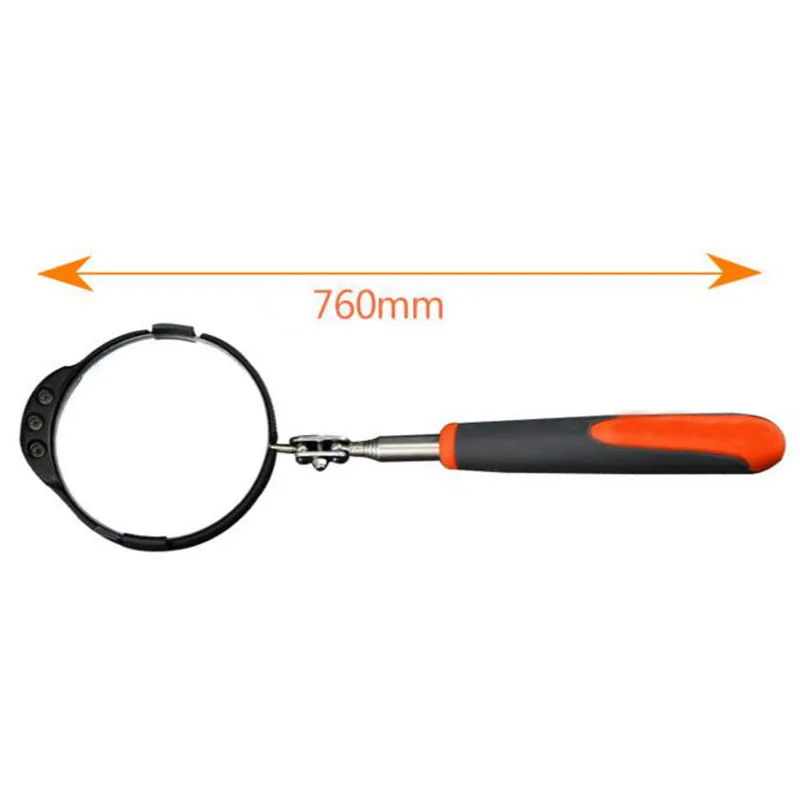 760mm Adjustable Repair Vehicle Chassis Telescopic Inspection Mirror with LED Light 82mm