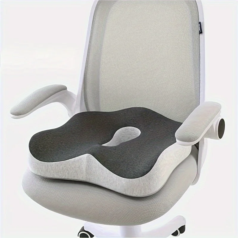 1PCS Memory Foam Office Chair Seat Cushion - Ergonomic Lumbar Support Breathable Office Chair Anti-Slip Mat with Airflow Design
