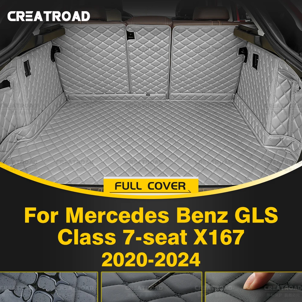 

CREATROAD для Mercedes Benz GLS Class 7-местный X167 2020-2024 автоматический коврик для багажника с полным покрытием, автомобильный грузовой вкладыш, аксессуары для интерьера
