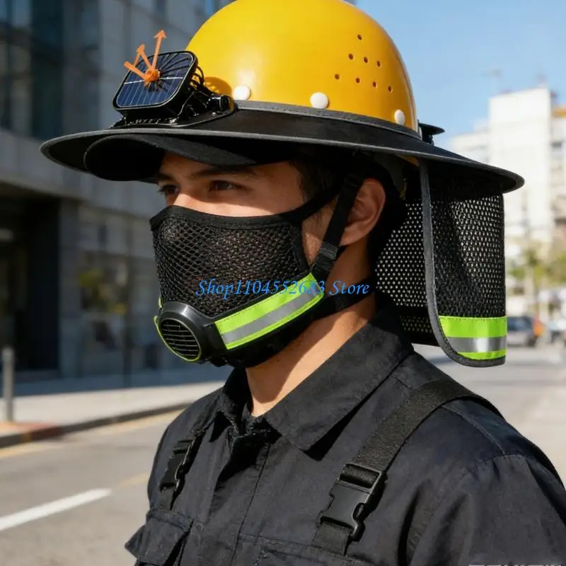 Full Coverage Helmet Shade Accessory for Outdoor Worker Routines