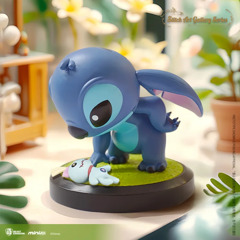 Genuine Disney Anime Stitch Art Museum Series Mini Figure Study Ornaments Children'S Collection Toys Christmas Gifts