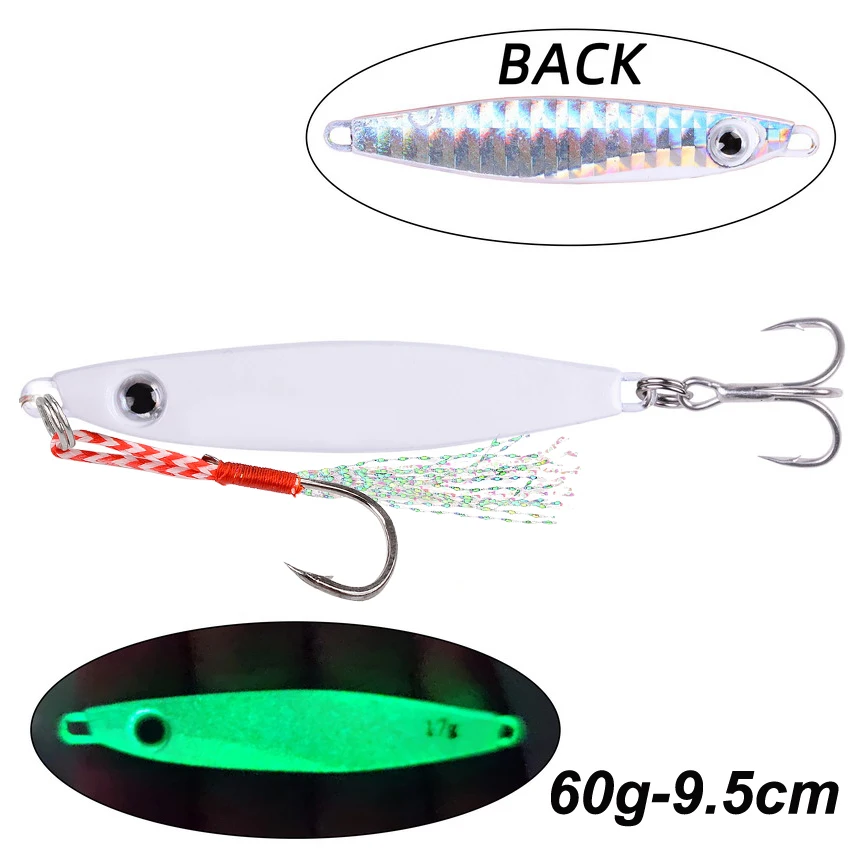 1pcs 60g 80g Metal Jig Slow Speed Cast Lure Sea Bass Mackerel Snapper Fishing Lure Cast Fishing Bait Jigging Lure Sea