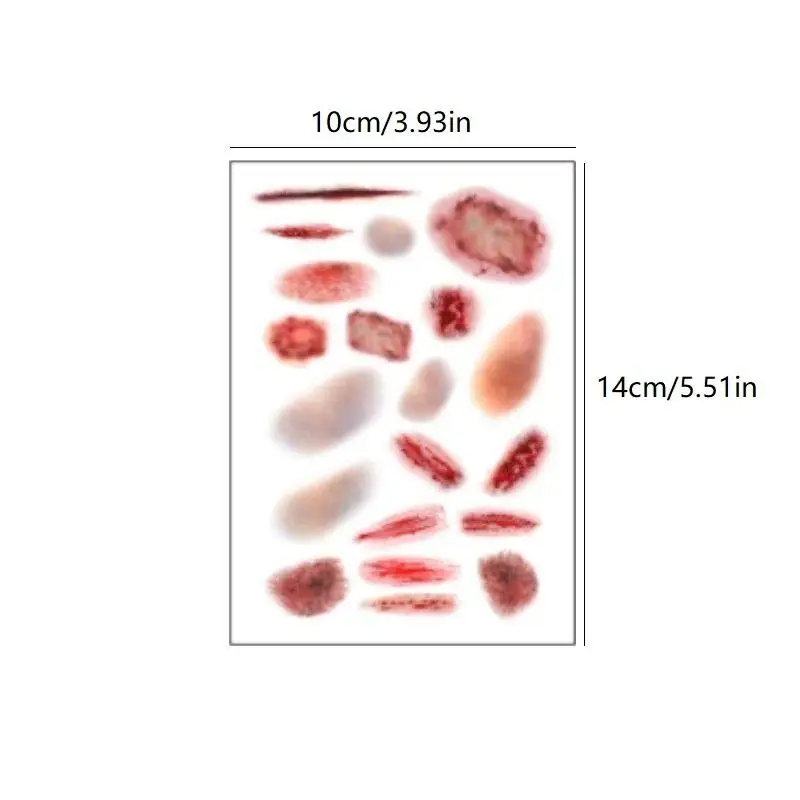 4 أوراق مقاوم للماء الذراع الكاحل ندبة لصاقات وشم دائم وهمية الوشم الجرح كدمات الوشم المؤقت تأثيري #6