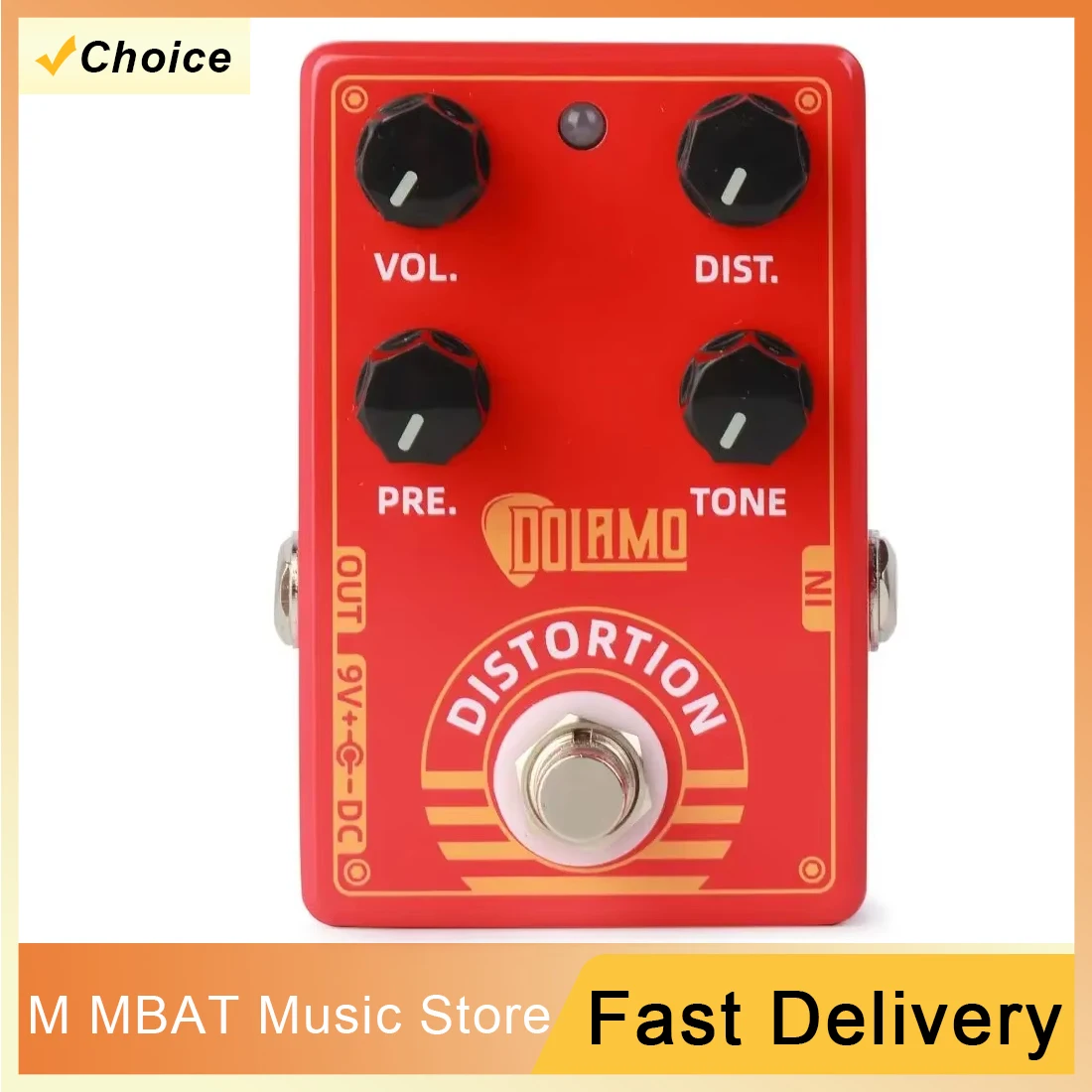 

Distortion Guitar Pedal Volume Distortion Presence and Level Controls True Bypass Crunch Electric Guitar Effect Pedal