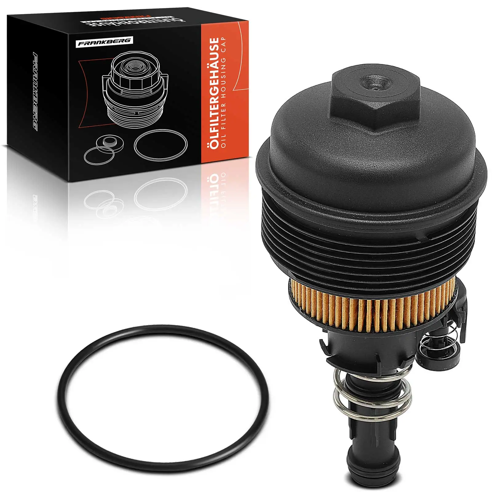 Frankberg 1x oliefilterhuisdeksel voor VW Golf 5 6 EOS CC Passat Polo Tiguan Touran Audi A1 A3 1.4L 03C115403B 03C115433B