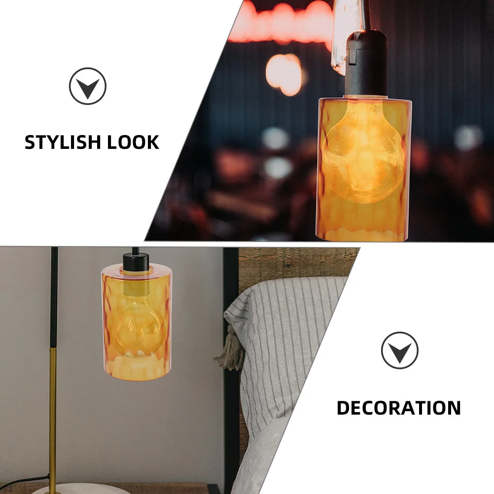 

2Pcs Unique Texture Glass Lampshade Stylish Cylinder Light Fixture Cover High Transmission Lighting Glass Lamp Shades