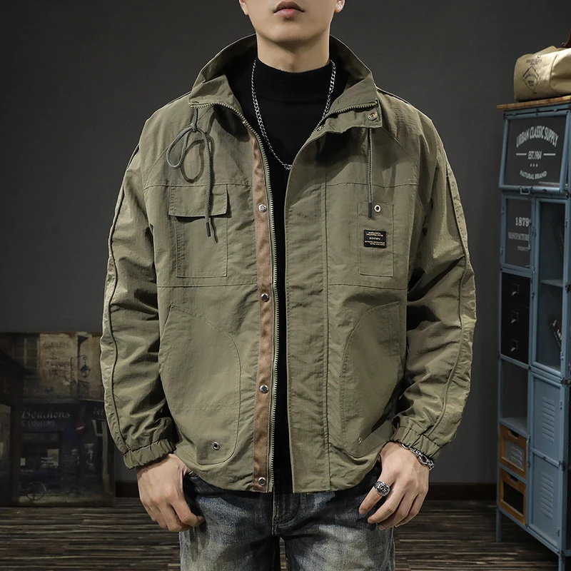 

Spring and autumn outdoor windstorm jacket casual cargo jacket men's loose large size mountain vintage brand all-in-one top coat