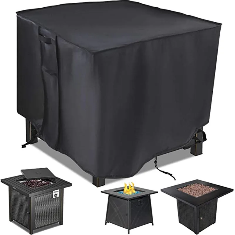 420D Waterproof BBQ Grill Cover Outdoor Furniture Fire Pit Table Cover with Handle Vent Dustproof Anti-UV Protector Patio Garden
