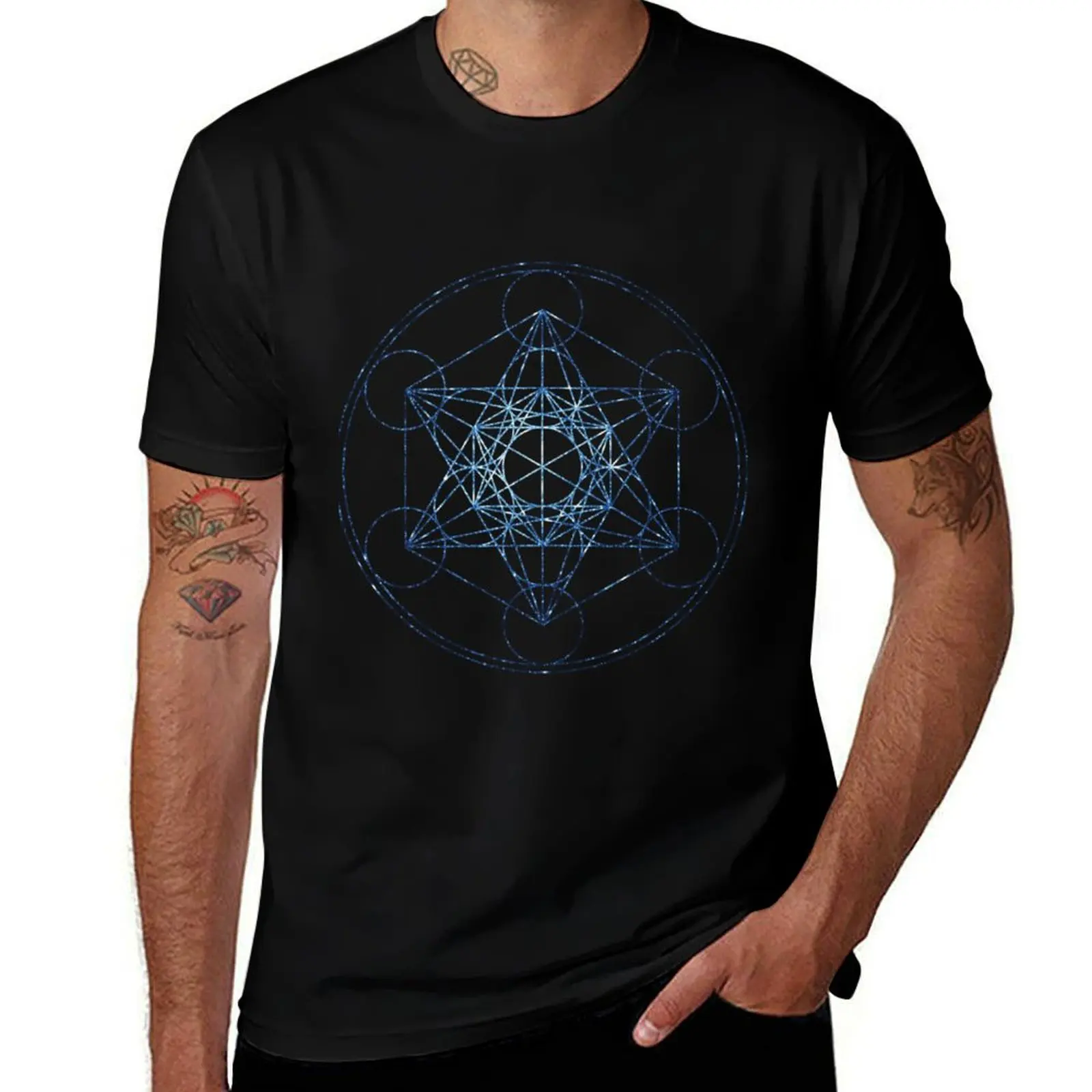 

Metatron&x27;s Cube [The Blue Stars] Sacred Geometry Essential . T-Shirt anime t shirts oversize T-Shirt