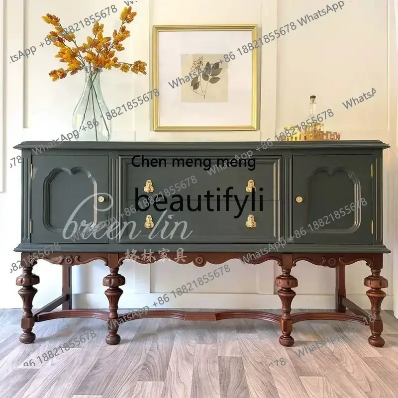 

D178 French retro solid wood porch cabinet living room wall decoration locker/partition foyer cabinet