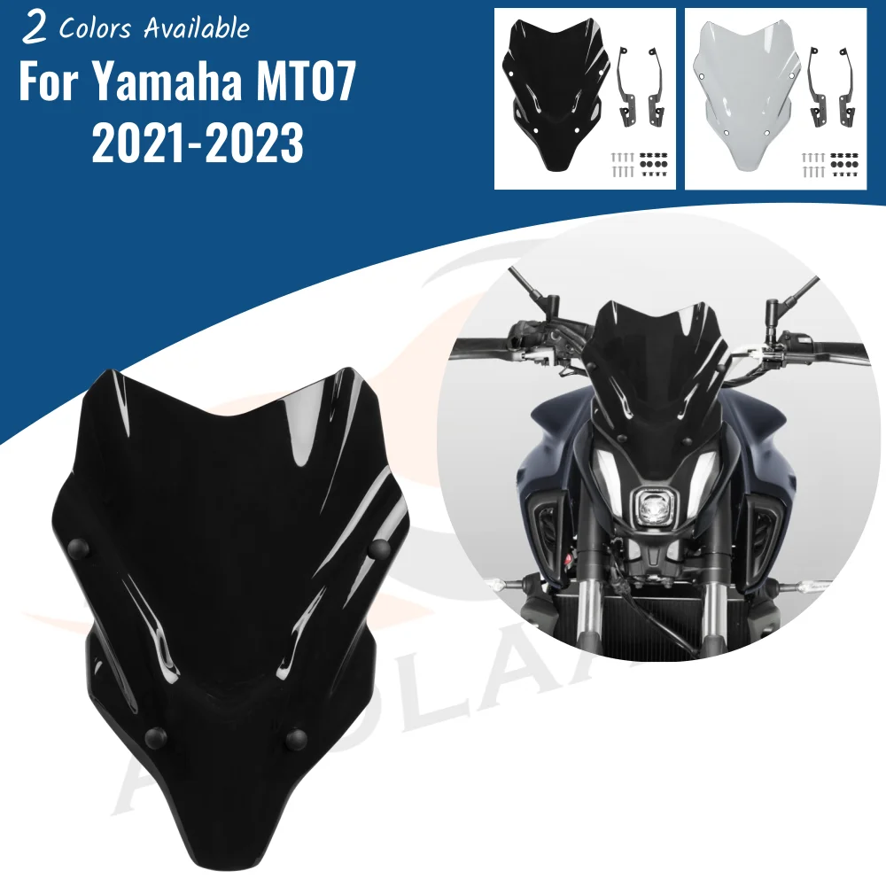 

Motorcycle Front Screen Wind Shield Accessories For Yamaha MT07 2021 2022 2023 MT 07 Windshield Windscreen Air Deflector