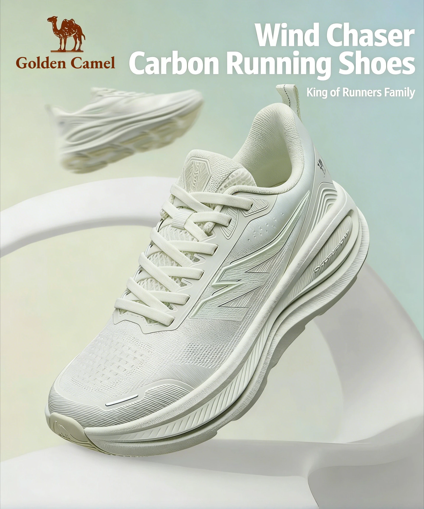 Golden Camel Carbon Plate 5K Men's Running Shoes 2026 Spring Comfortable Stability Cushion Rebound Racing Soft Women's Sneakers