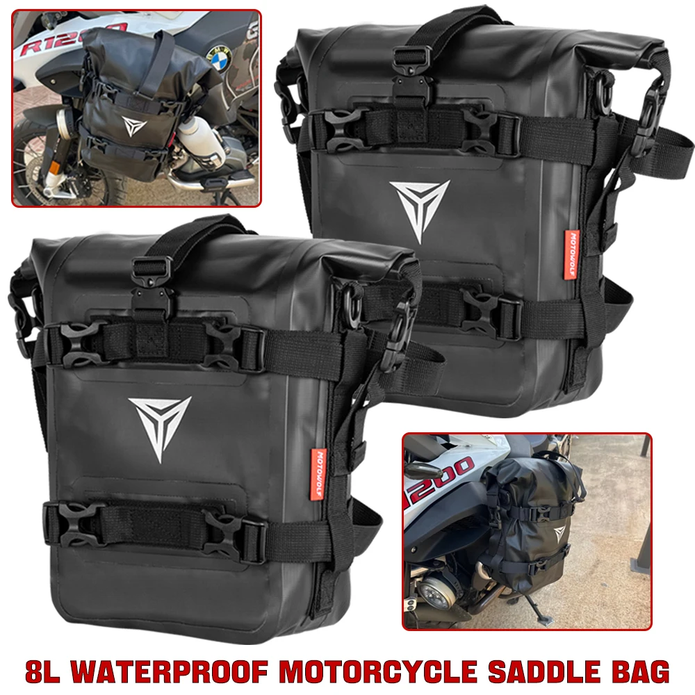 

Motorcycle Bumper Bag 8L Waterproof Frame Crash Bars Bumper Repair Tool Placement Pack Motor Tank Pannier Luggage Bag