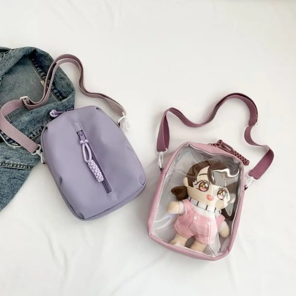 Creative Solid Color Kawaii Itabag Zipper Bag Wallet Transparent Bags Small Item Bag Crossbody Bags Shoulder Bag Men