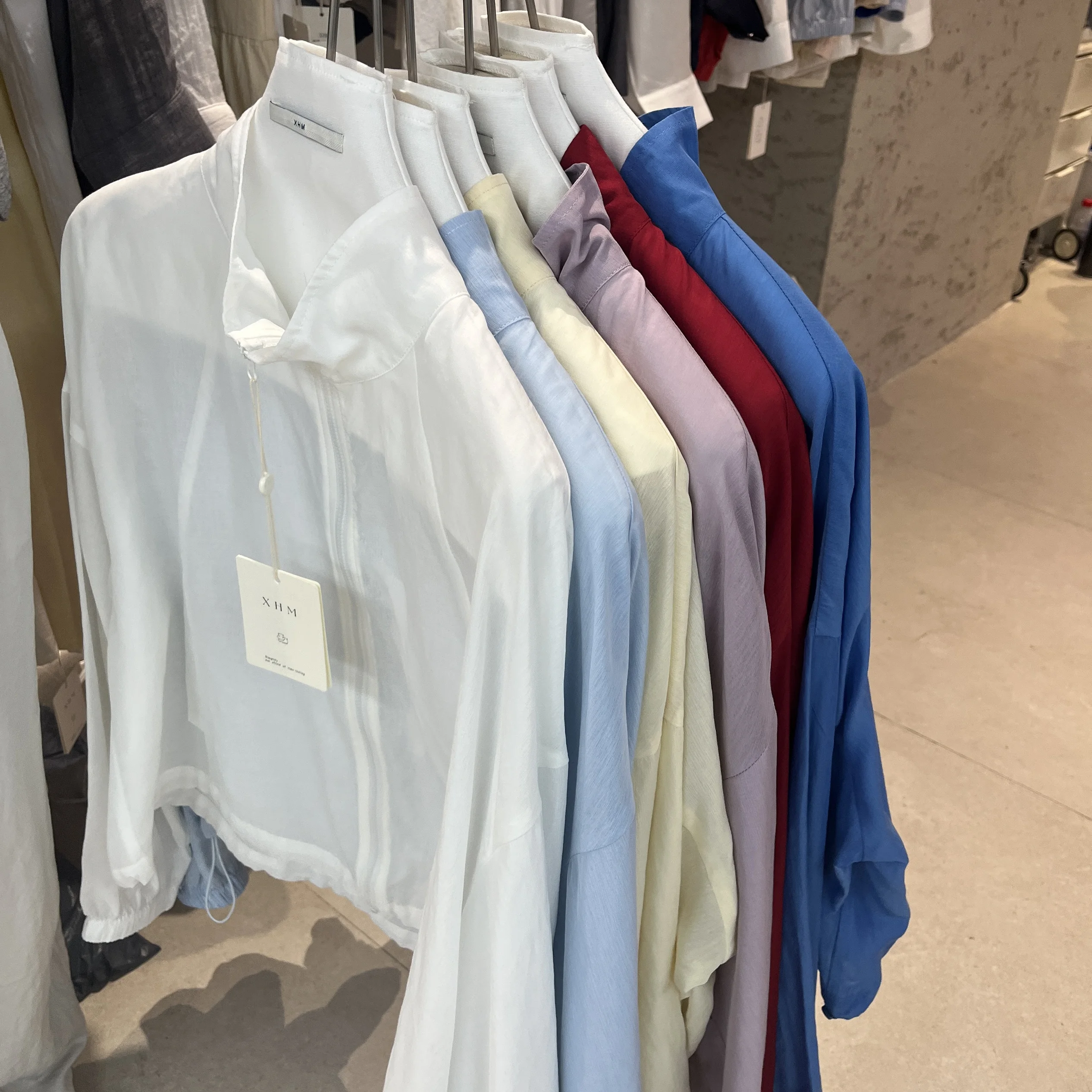 

XHM корейская шелковая солнцезащитная одежда на молнии на шнурке, женская летняя новая простая повседневная верхняя одежда с воротником-стойкой