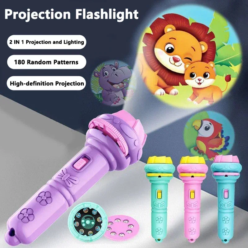 

Baby Projector Torch with 80 Patterns Child Projection Flashlight Toy Bedtime Story Book Early Education Projection Luminous Toy