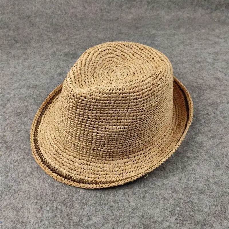 Handwoven Foldable Straw Sun Hat for Men and Women Premium Raffia Material for Sun Protection and Breathability 55-59cm