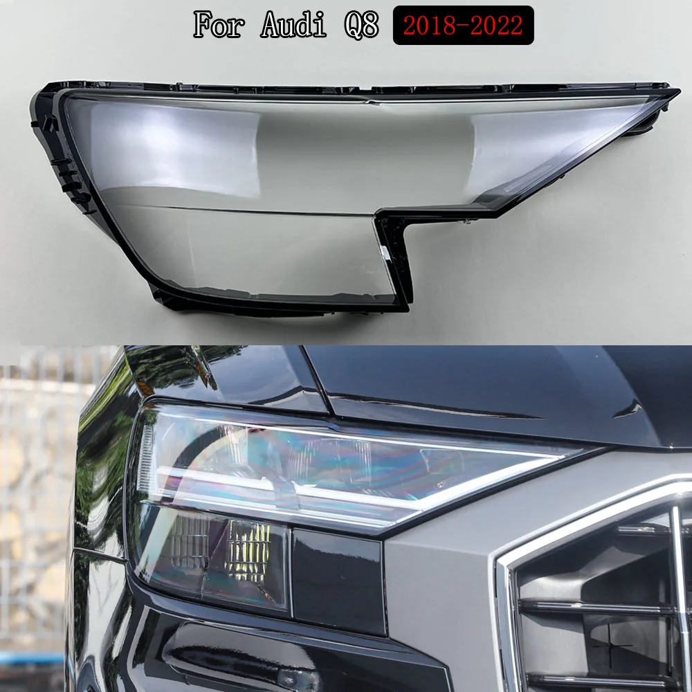 

For Audi Q8 2018 2019 2020 2021 2022 Front Headlight Cover Headlamp Lamp Shell Mask Lampshade Lens Plexiglass