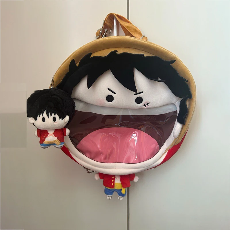 

Bilibili Goods One Piece Monkey D Luffy Plush Itabag Backpack Transparent Display Soft Plush For Anime Fans Daily Outdoor Use