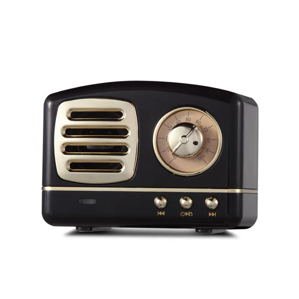 

Mini Vintage Style Radio Speaker Small Size Multifunction Wireless Speaker Fm Radio T-Flash Card Support Portable