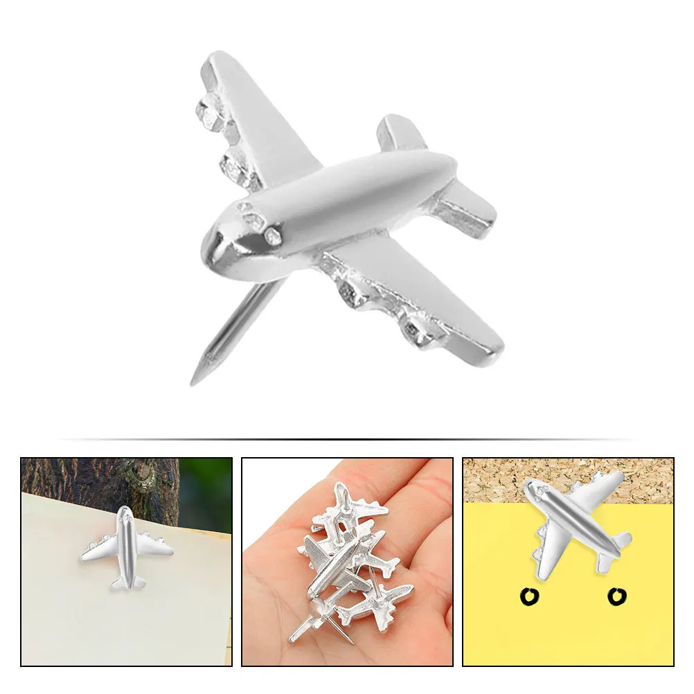 

24pcs Metal Airplane Push Pins Decorative Thumbtacks For Bulletin Board Cork Map Pins Reusable Tacks For Photos Notes Calendar