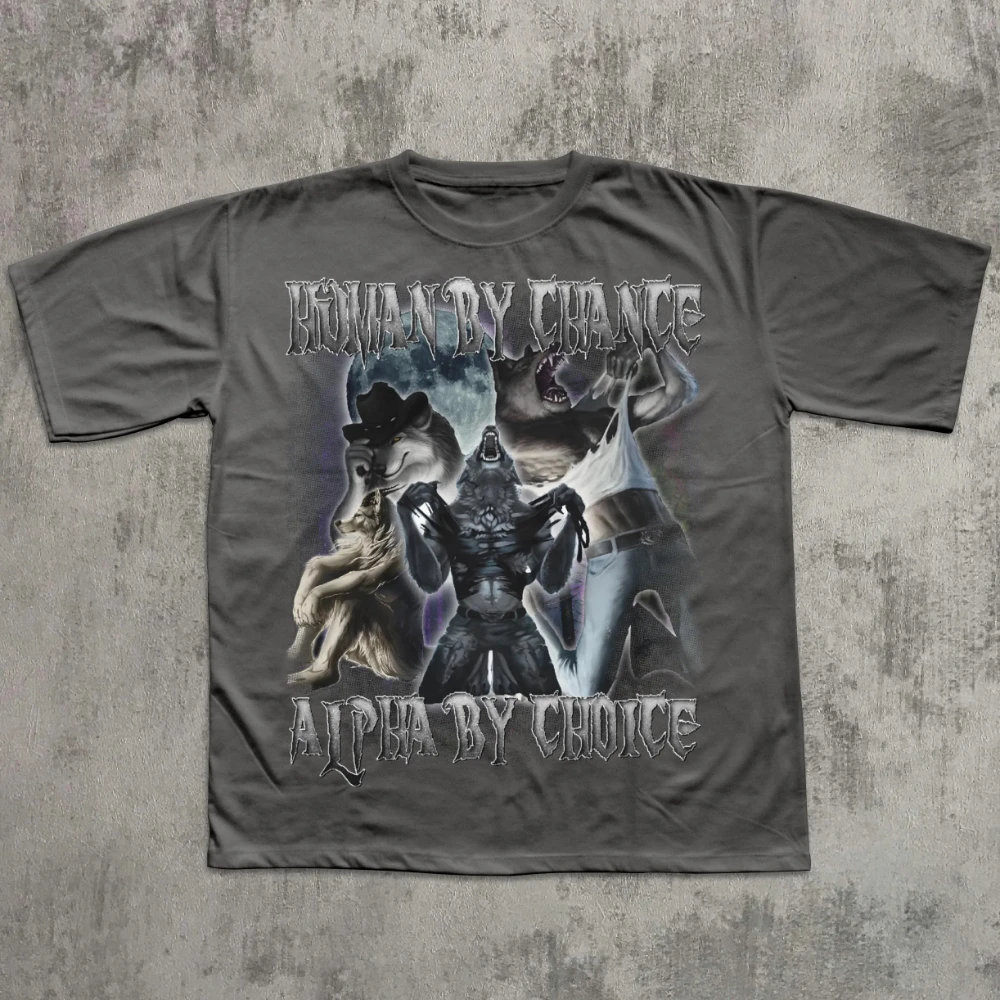 Camiseta divertida de lobo humano de Iron Maiden, camiseta de lobo, ropa peculiar, camisetas irónicas, camisetas Cringe