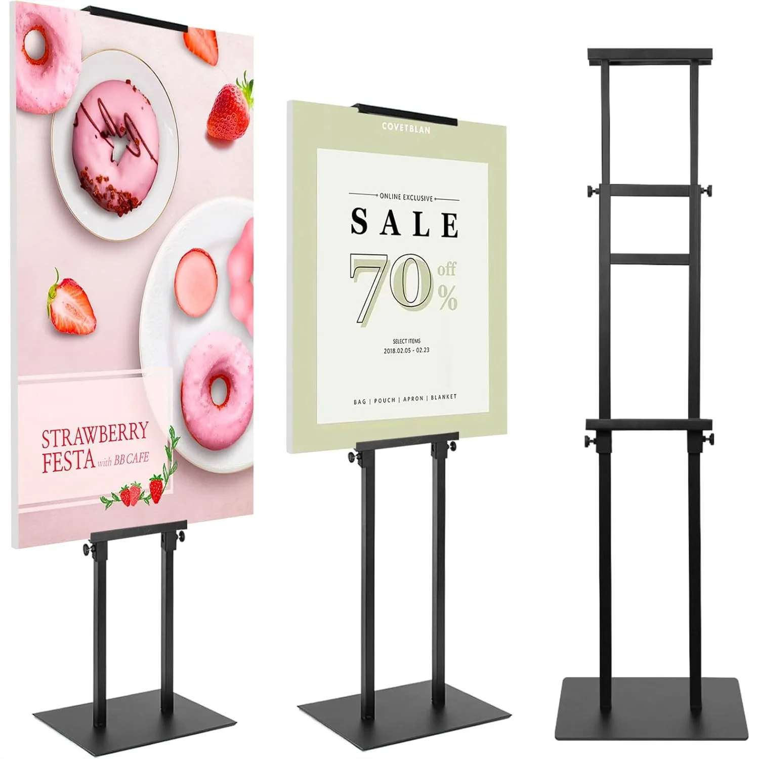 

Heavy Duty Poster Stand with Double-Sided Display, Adjustable up to 83.5 inches, Outdoor Sign Holder for Events and Retail