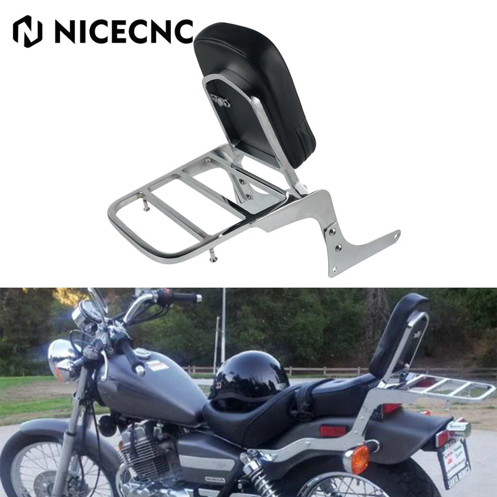 

Passenger Backrest Sissy Bar For Honda 1996-2015 Rebel 250 CMX250C Rebel 250 CMX250CD Limited Rebel 250 CMX250C 49 State