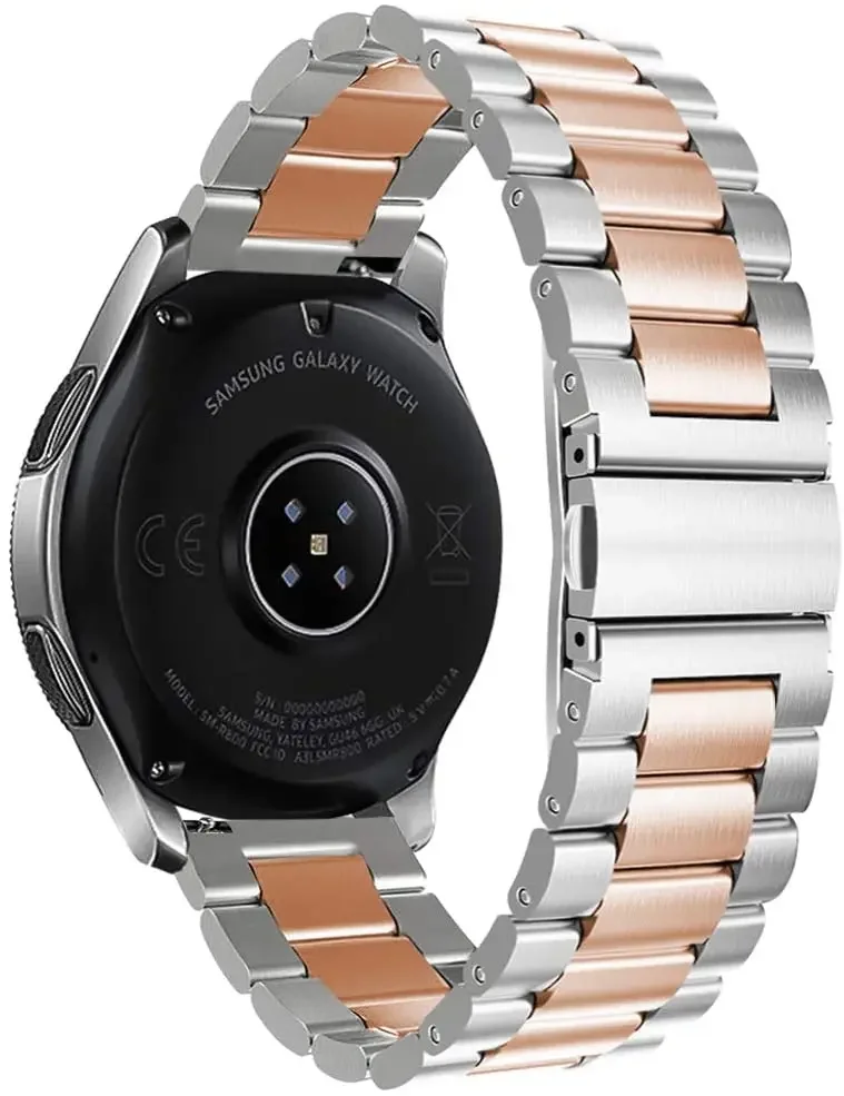 Correia de metal para Samsung Watch 3, Active 2, pulseira de substituição, Huawei Watch 4, 3 GT, correia Amazfit GTR, 22mm, 20mm, 46mm