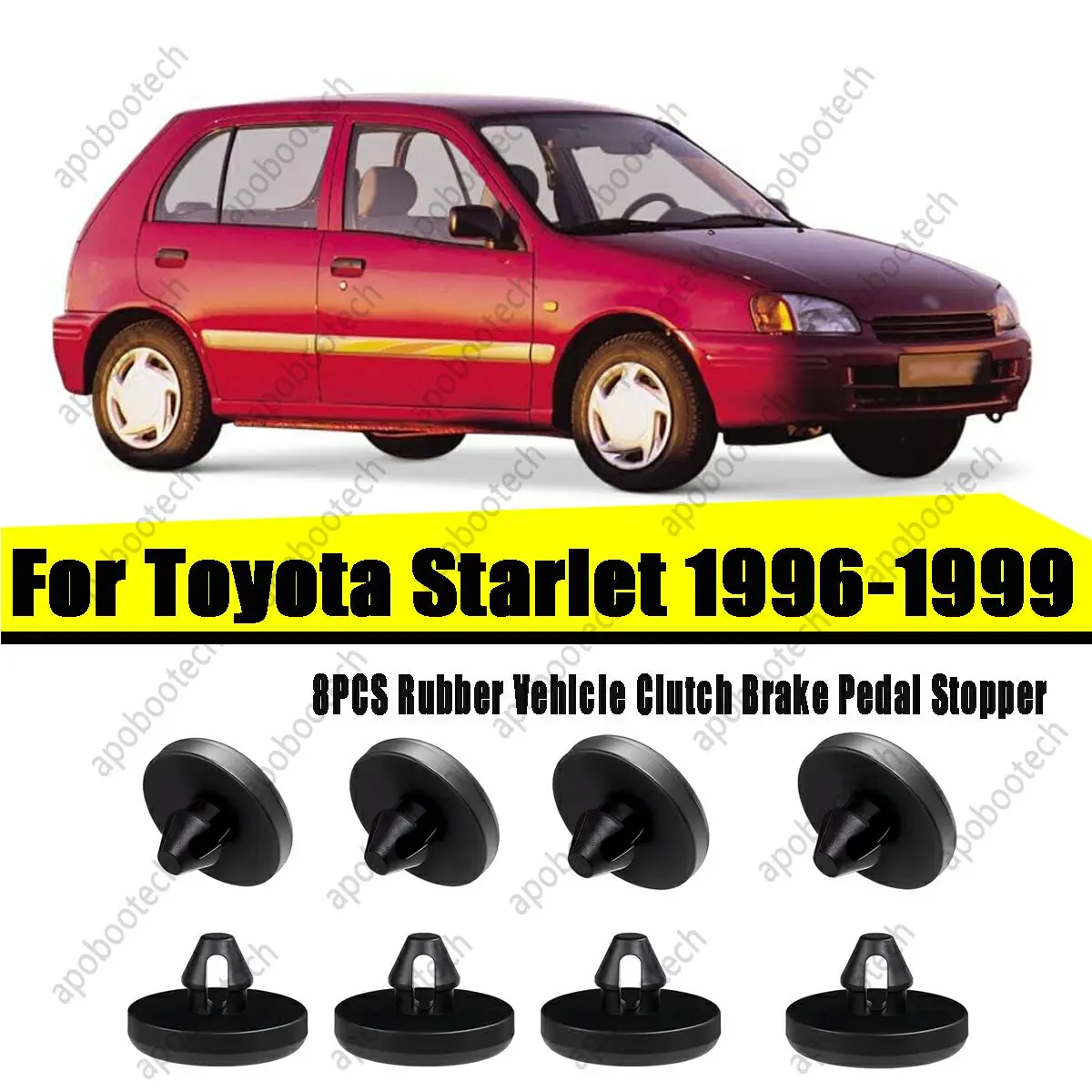 8PCS Rubber Vehicle Clutch Brake Pedal Stopper Light Switch Pad for Lexus IS250C 2009-2015 OEM# 90541-06036